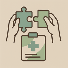 Grafische weergave van een onvolledige puzzel als metafoor voor de vertraagde diagnose van orthostatische tremor.