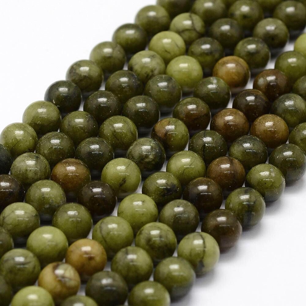 1 sträng Grön Jade, 4mm