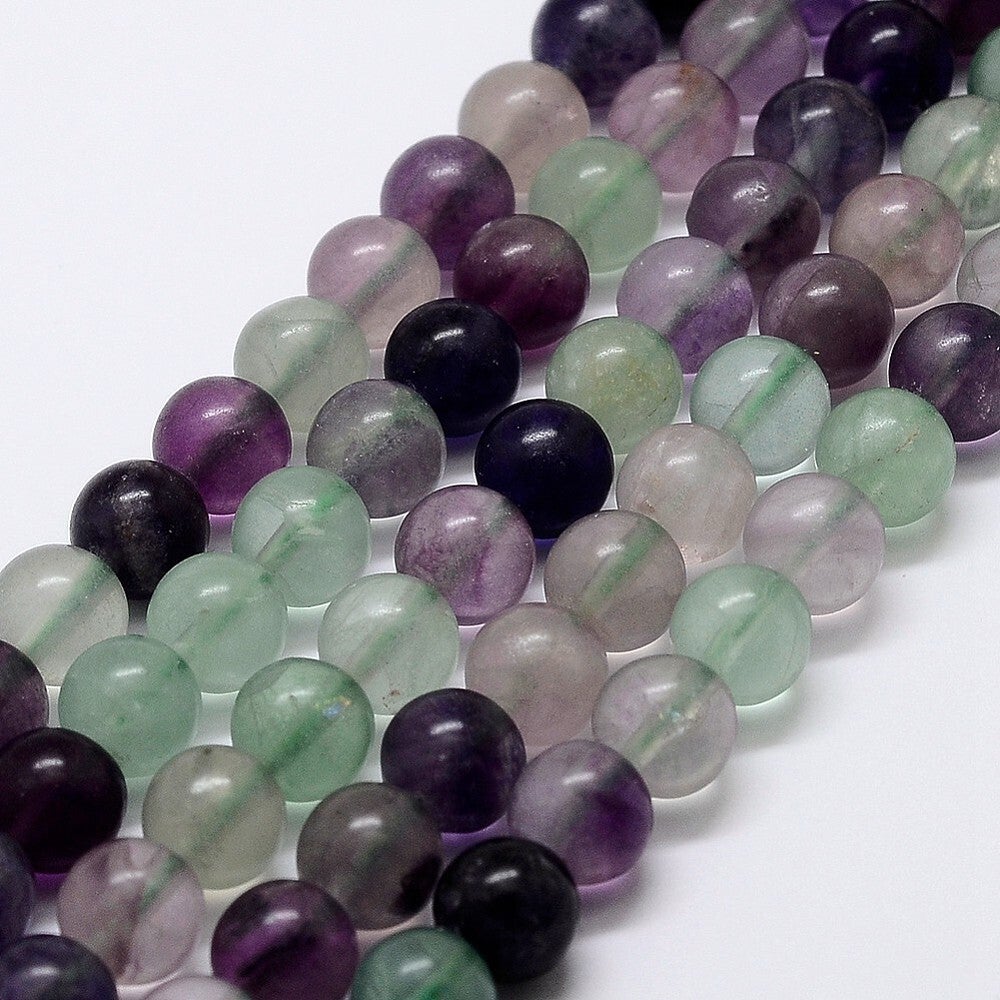 1 sträng Regnbågsfluorit 6mm