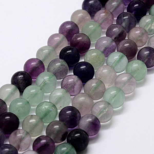 1 sträng Regnbågsfluorit 6mm