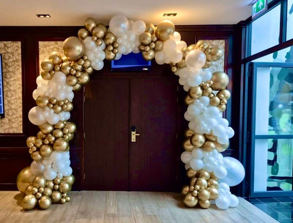 Organic style ballonboog White-Gold