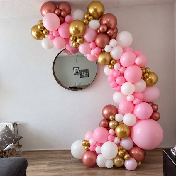 Balloon wave Roze wit goud combinatie