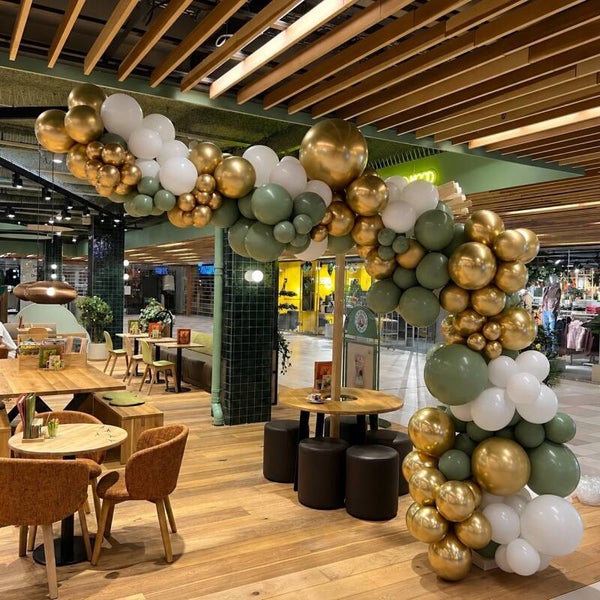 Balloon wave 5m-5,5m eucalyptus green combinatie