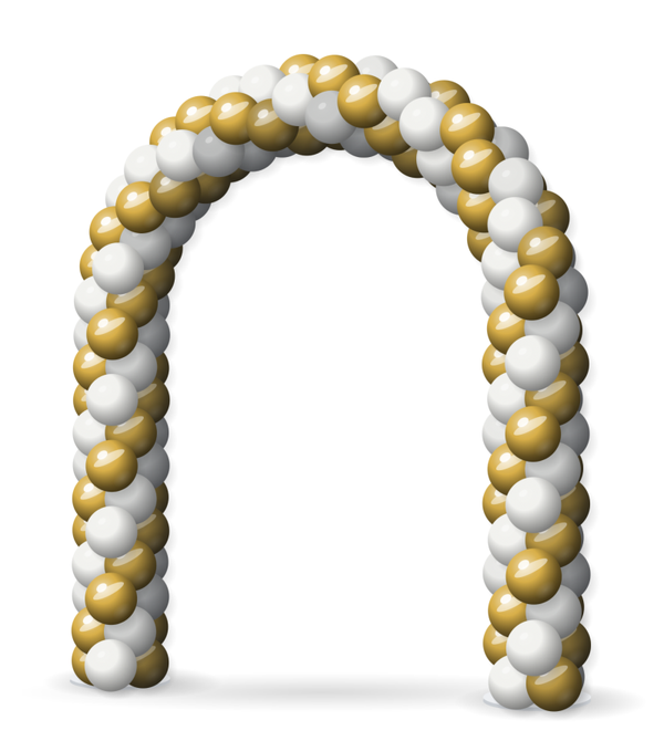 Ballonboog Chrome Gold-White