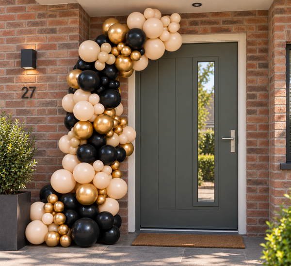 Balloon wave Goud-zwart-cream combinatie