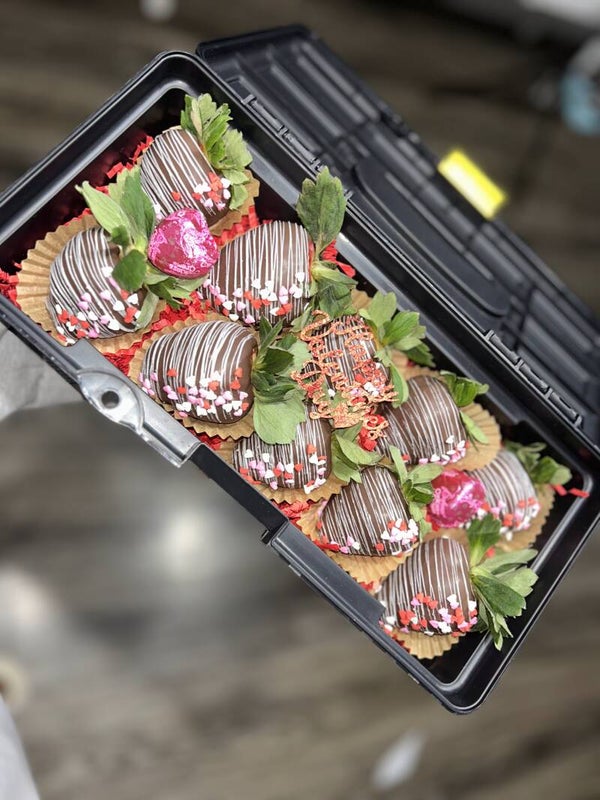 Chocolate covered strawberries Tool Box for men