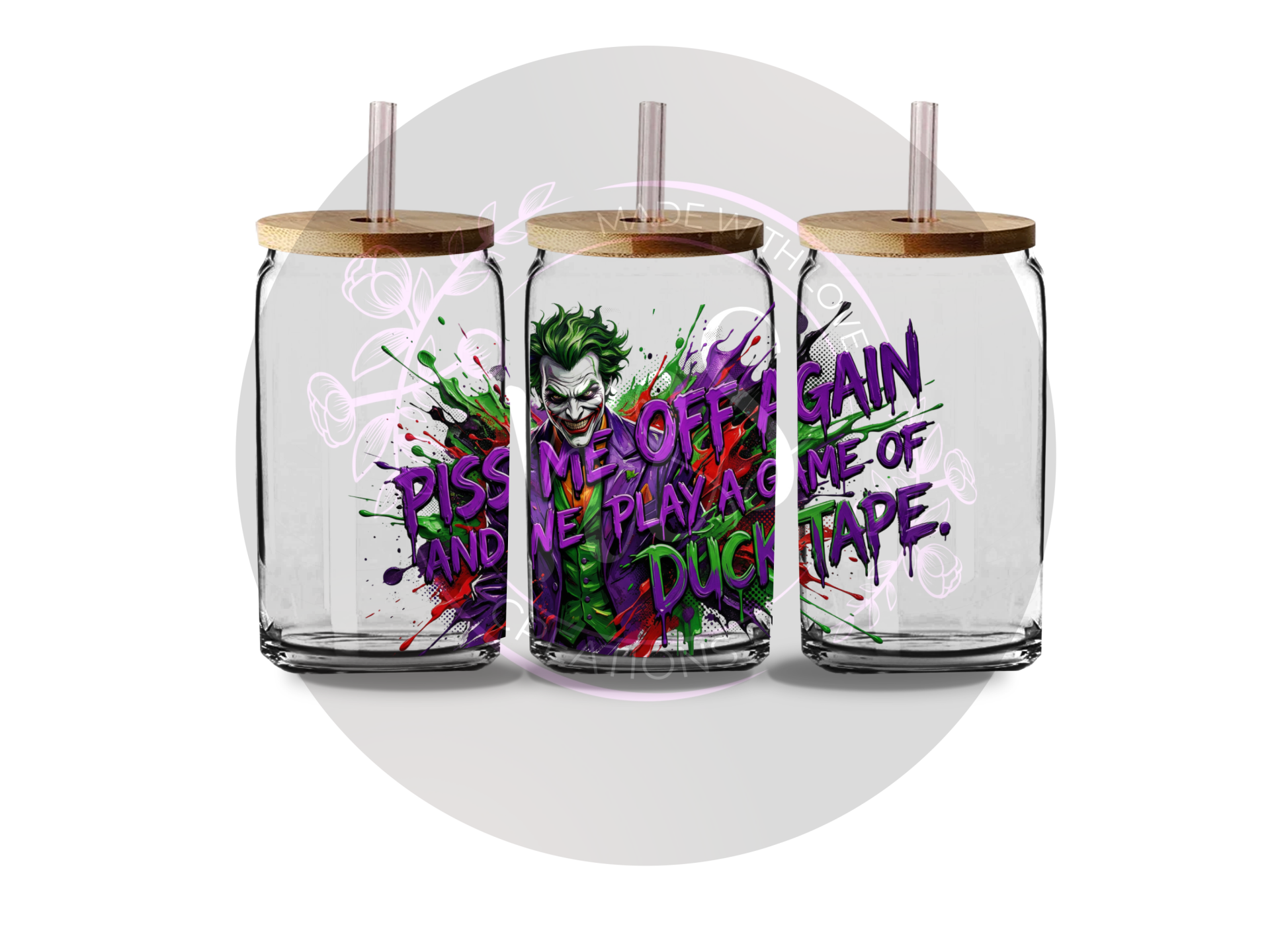 #2 16oz beer can wrap,16oz png digital download,clip art download,DC,joker,16oz Libby tumbler