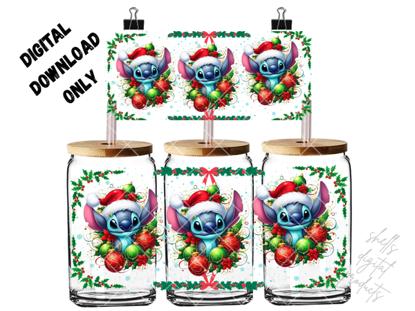 PNG dd Christmas themed stitch for 16oz tumblers