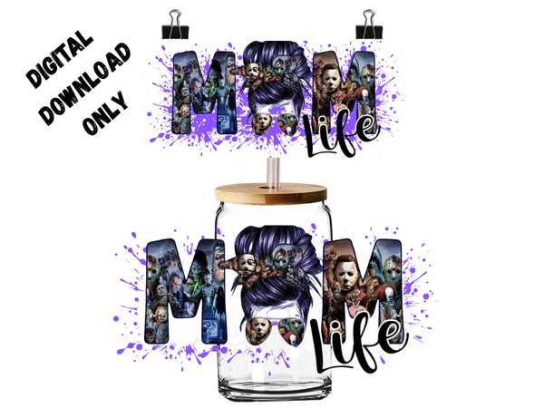 PNG Digital download Halloween mum life for 16oz tumblr