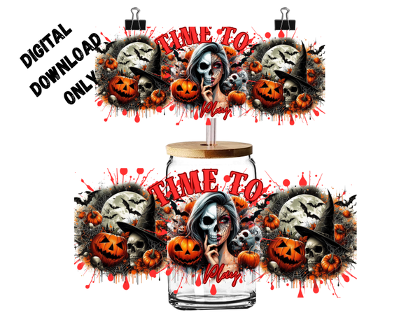 PNG digital download time to play 16oz wrap