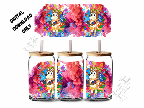 It’s ok to be different bluey PNG DD for 16oz tumblers