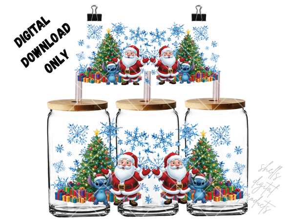 PNG dd stitch and Santa Christmas 16oz wrap