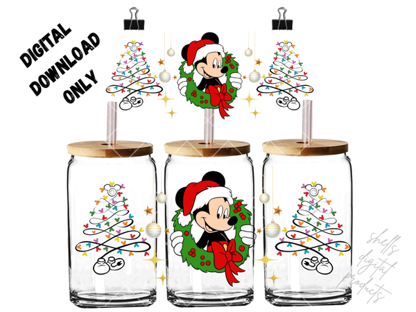 Disney png Christmas themed micky mouse digital download for 16oz tumblers