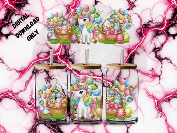 Unicorn Easter 16oz tumbler png dd