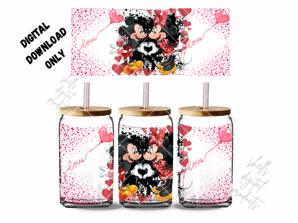 Micky and Minnie valentines theme png dd 16oz tumblers