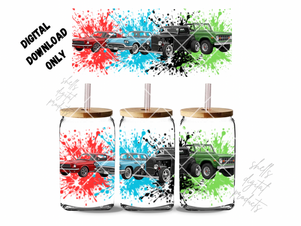 Oldish cars different colours png dd 16oz