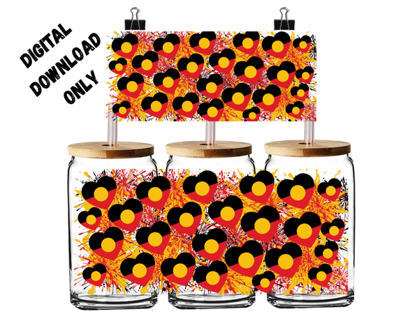 Hearts black,yellow,red indigenous png did for 16oz tumblers