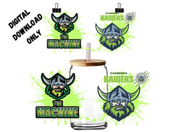 PNG digital download 16oz Canberra raiders wrap