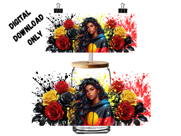 PNG Digital download beautiful indigenous woman 16oz tumbler wrap