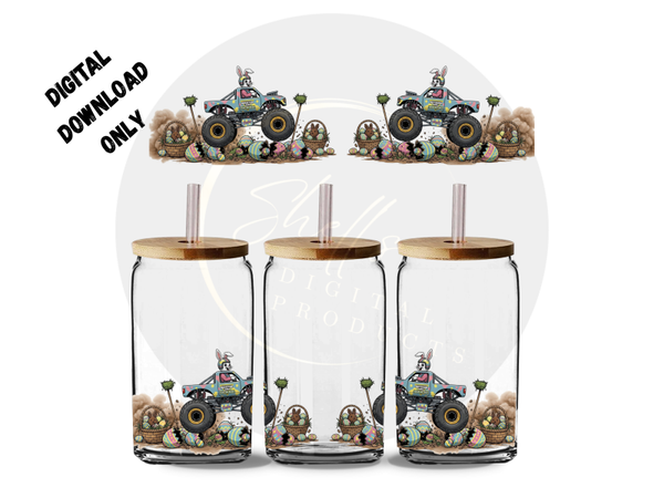 Monster trucks bunny’s Easter png dd for 16oz tumbler