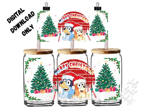 Bluey merry Christmas themed png DD