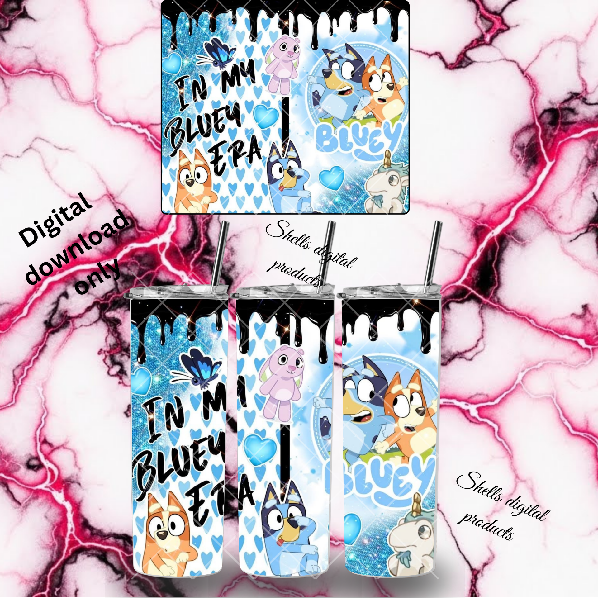 In my bluey era png dd sub 20oz skinny tumblers