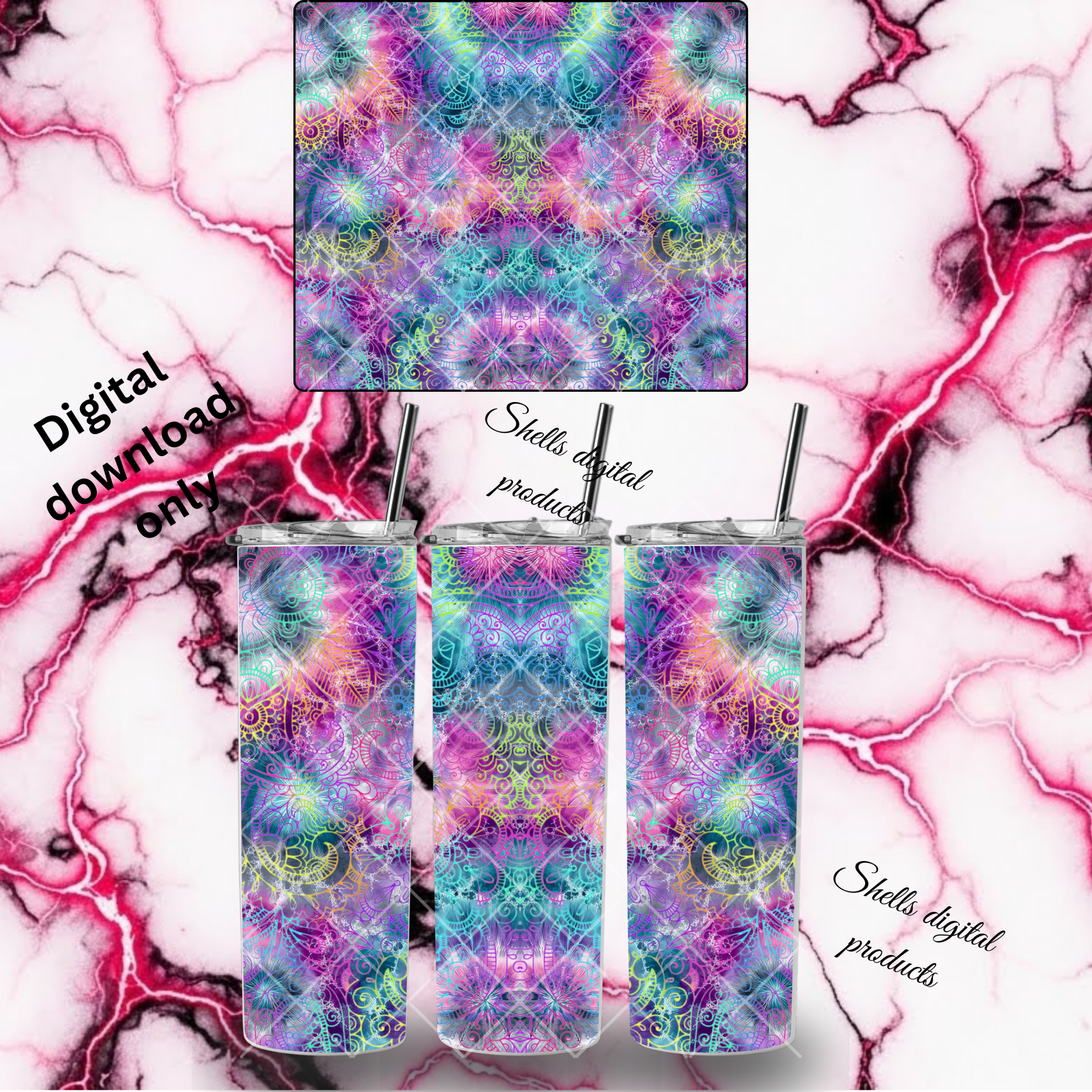 Tie dye pattern 2 png dd for 20oz skinny tumblers