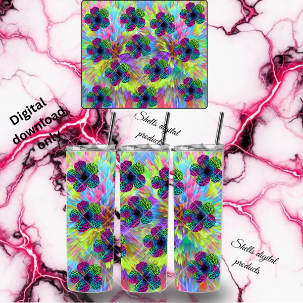 Hibiscus flowers and a really cool background png dd sub for 20oz skinny tumblers