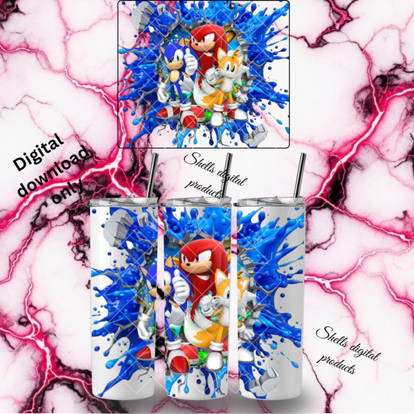 Sonic and friends png dd sub for 20oz skinny tumblers