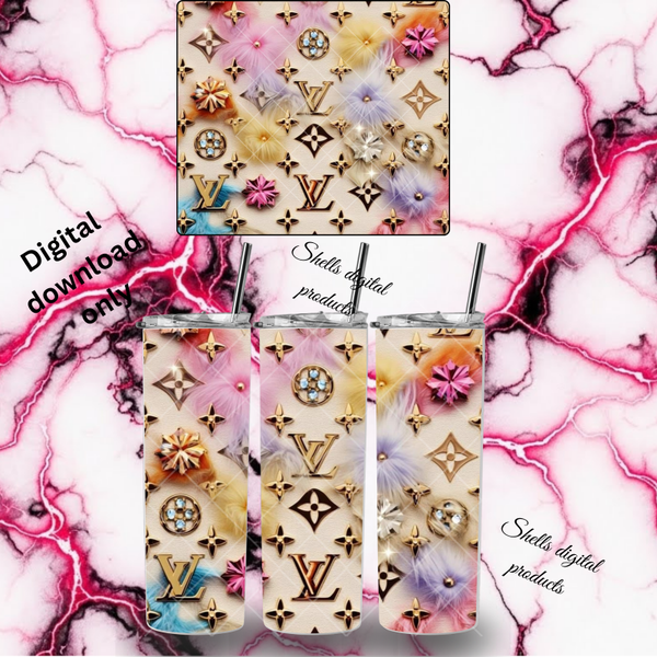 LV 3d background png dd sub for 20oz skinny tumblers