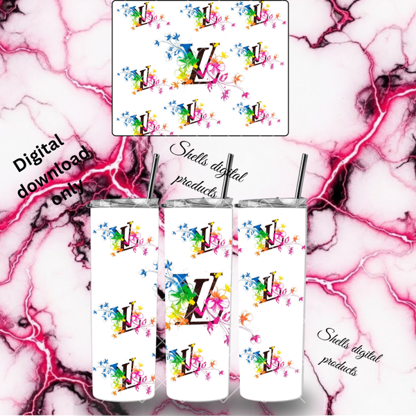 Colourful Lv png dd 20oz skinny tumbler