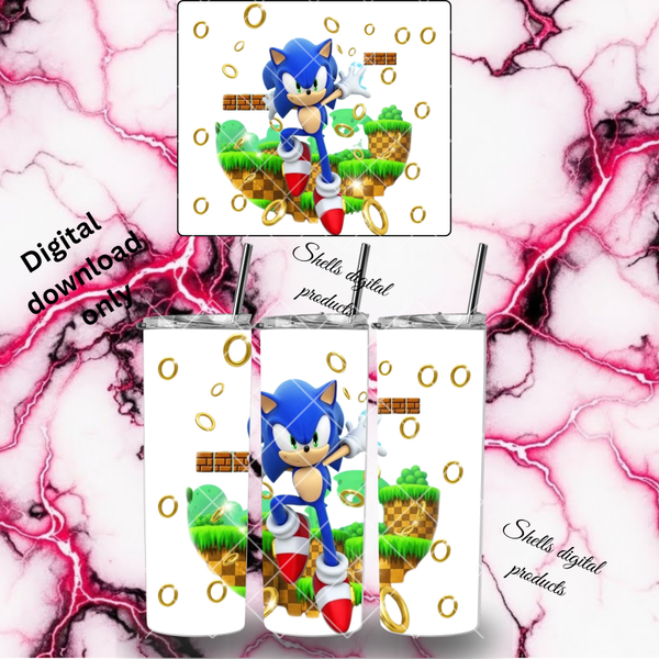 Sonic and gold rings png sub for 20oz skinny tumblers