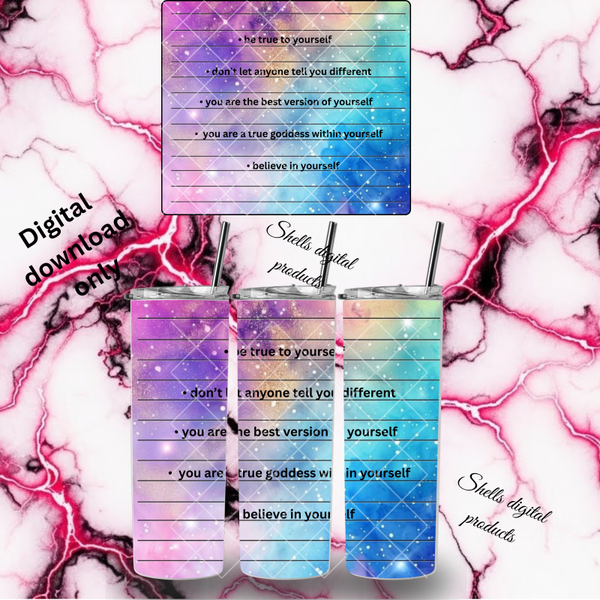 Affirmations to urself png dd sub for 20oz skinny tumblers