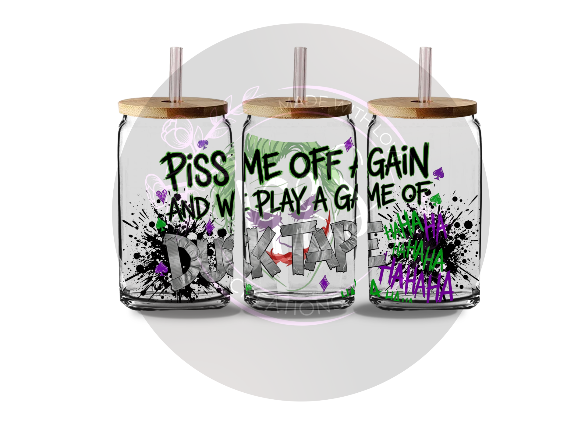 16oz beer can wrap,16oz png digital download,clip art download,DC,joker#3,16oz Libby tumbler