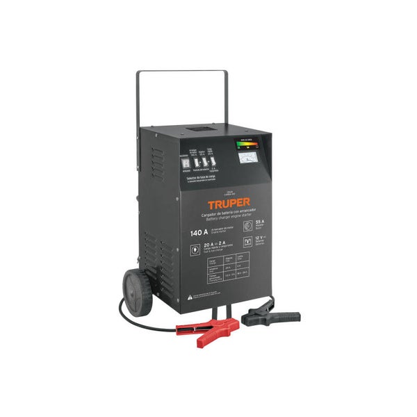 CARGADOR DE BATERIAS 55A, ARRANCADOR DE 140A, 12V, TRUPERX