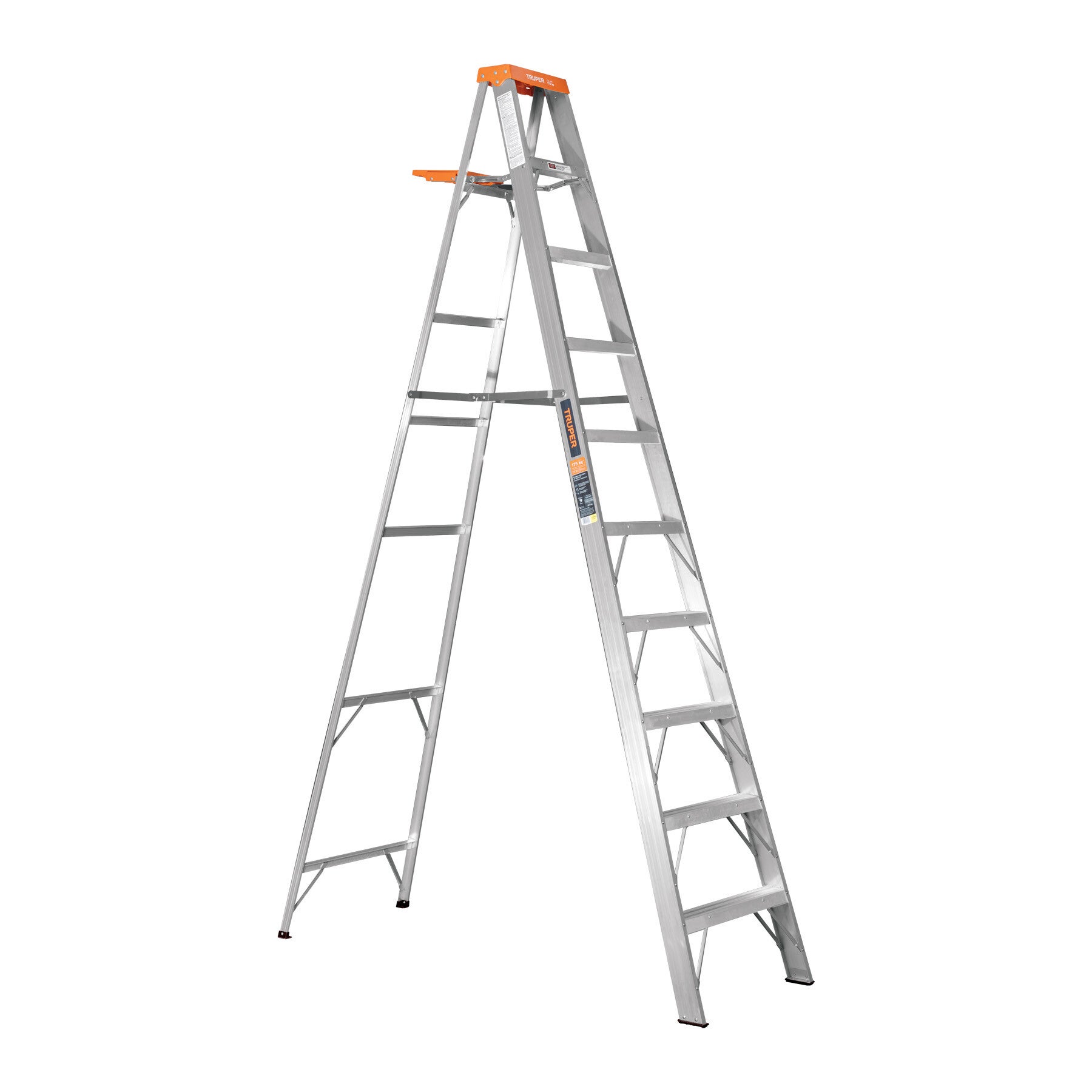 ESCALERA DE TIJERA TIPO II 9 PELDAÑOS Y BANDEJA TRUPER