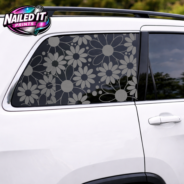 Daisies Full Coverage Window Decal - Custom Vehicle Window Graphic