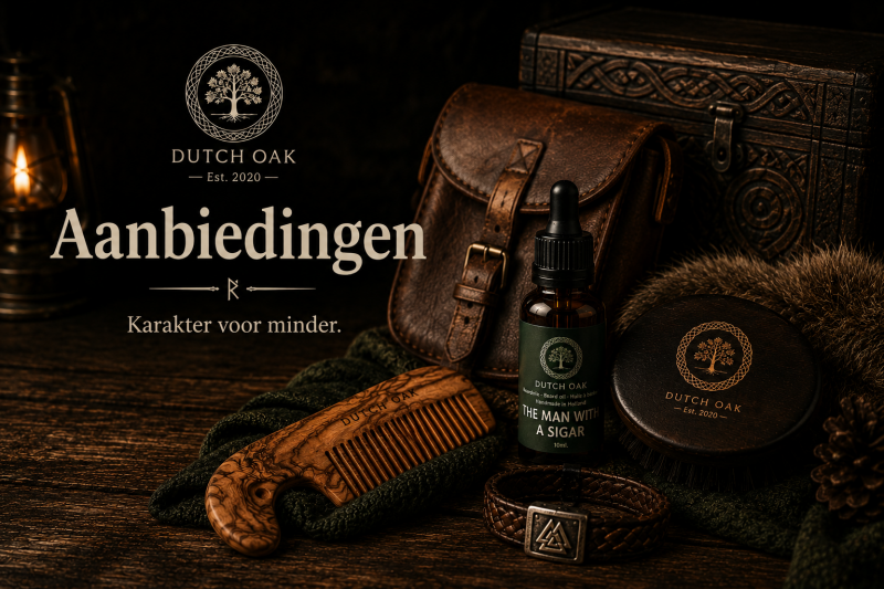Aanbiedingen voor baardverzorging en Viking accessoires van Dutch Oak