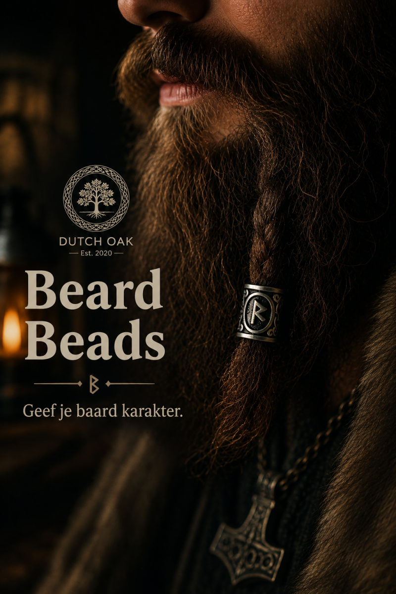 Viking Beard Beads in gevlochten baard van Dutch Oak