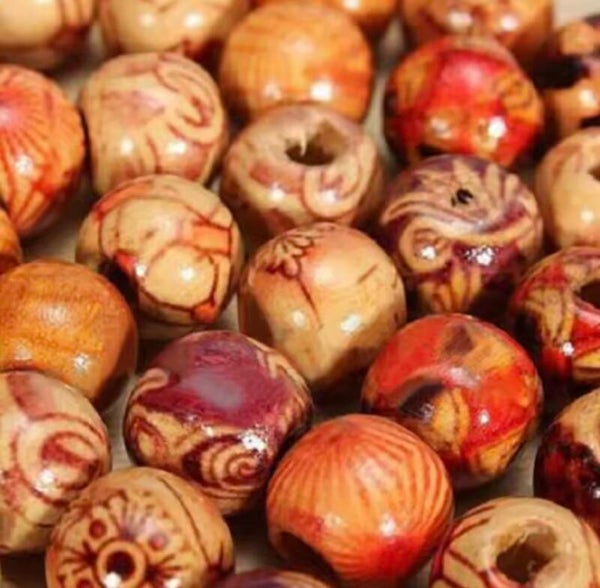 Dutch Oak Beard Bead Wood Round