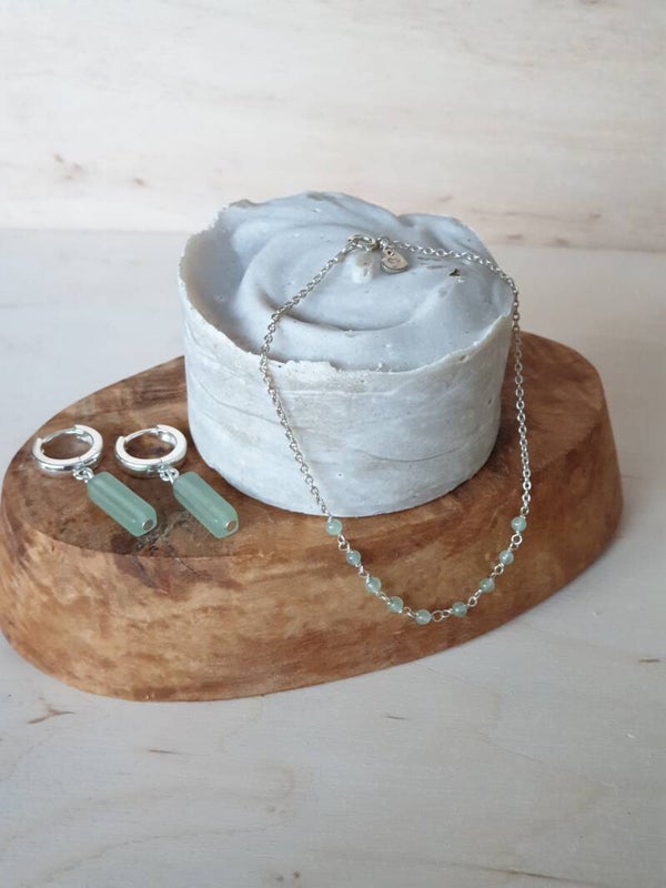 Silver earrings with Aventurine