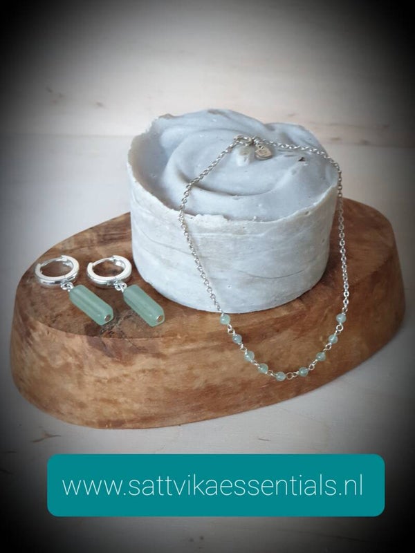 Bracelet Silver with Aventurine stones