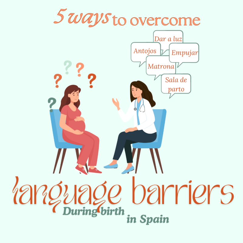 picture of doctor and pregnant lady talking blog about language barriers during birth in spain