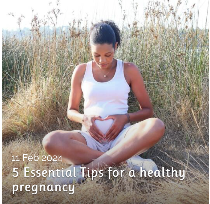 Pregnant woman promoting blog on healthy pregnancy