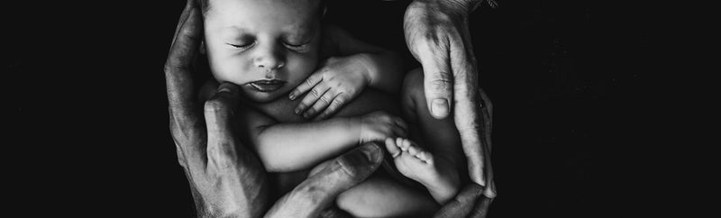 newborn baby in safe hand