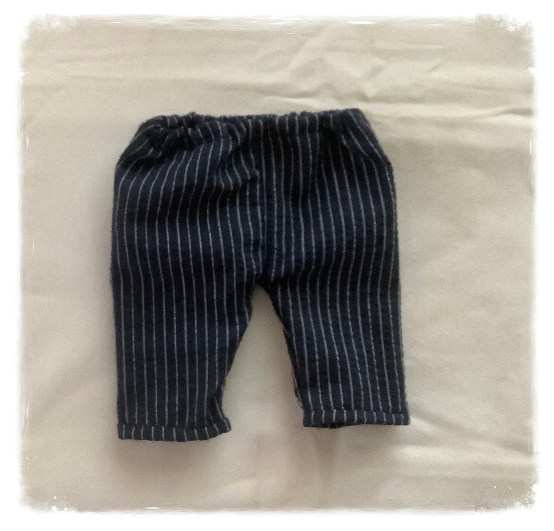 Pantalon coton rayures bleues