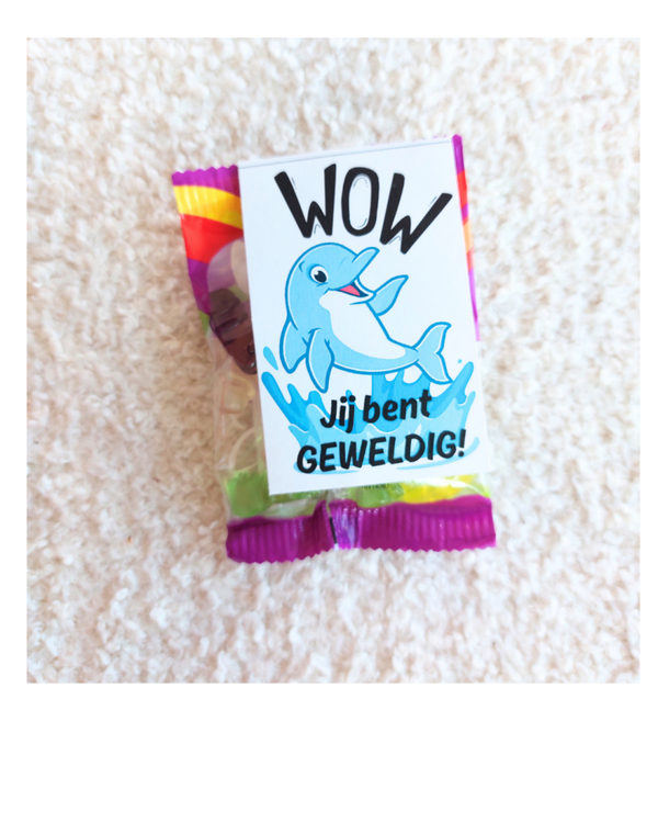 Klein snoepzakje met label