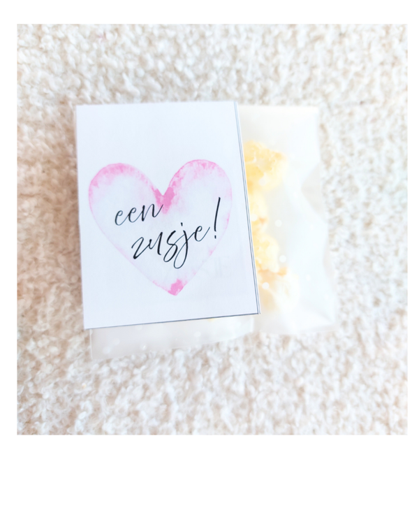 Een zusje, hart label