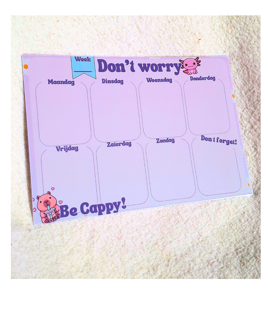 Whiteboard weekplanner Cappy & Axl incl. marker