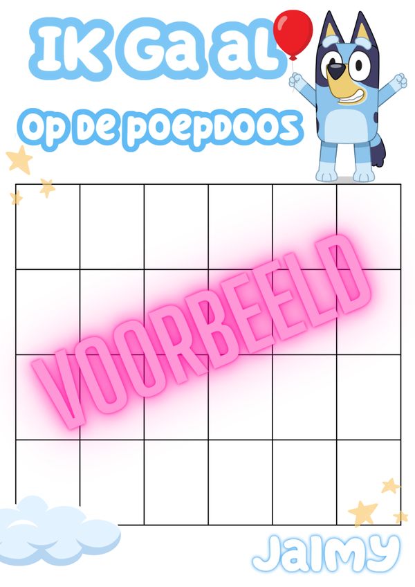 Bluey Poepjes & Plasjes Poster
